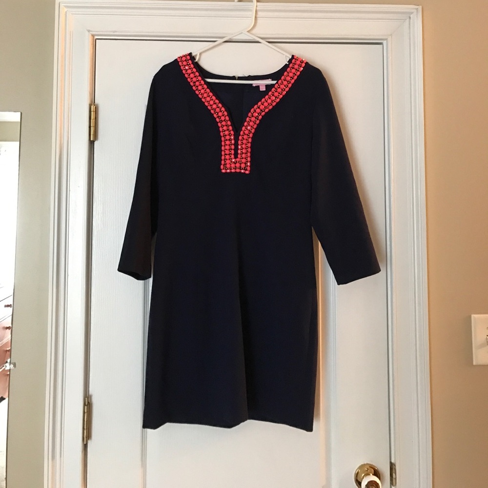 Lilly Pulitzer, Navy & Coral dress!