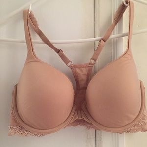 Victoria's Secret Body Bra 34D Racerback Demi Nude