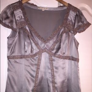 Nanette Lepore gray silk blouse
