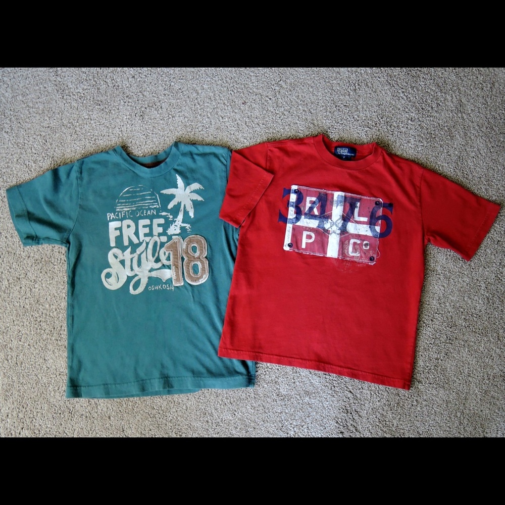 Boys Size 7 Tee Bundle! Polo and Osh Kosh!