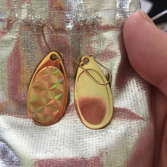 Gold-Plated Thin Dangle Earrings - Picture 2 of 2