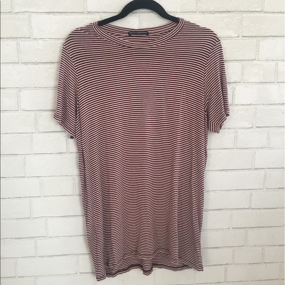 Brandy Melville red and white striped tee