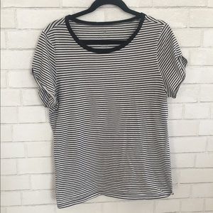 American eagle black and white striped tee