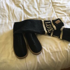 VS Pink Sweater material boots/ slippers