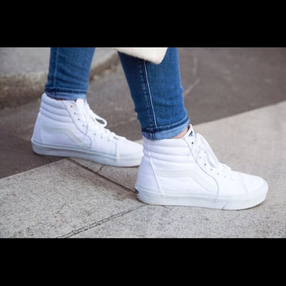 Vans white Sk8-Hi sneakers