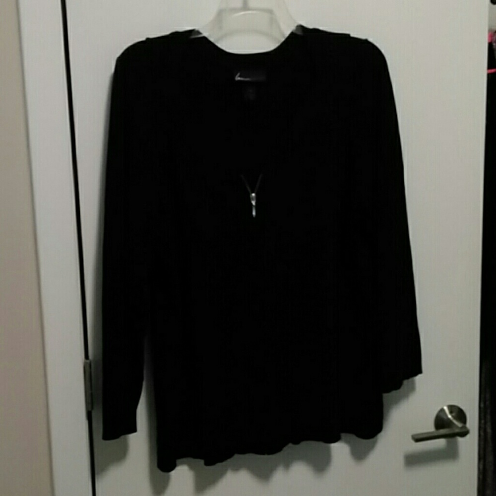 Black ribbed cardigan