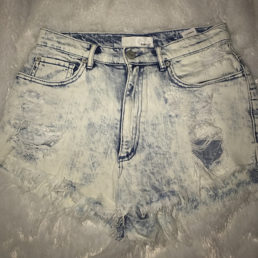 Garage Ripped High Waisted Jean Shorts