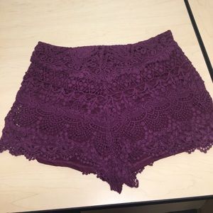 Purple and Maroon size 6 cotton shorts