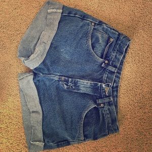 Wrangler cuffed denim shorts