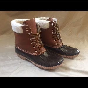 Tan Shearling Winter Duck Boot