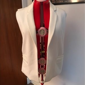 White Sleeveless Tuxedo Vest from Forever 21