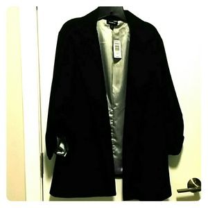 Black blazer w/ black and white striped lining
