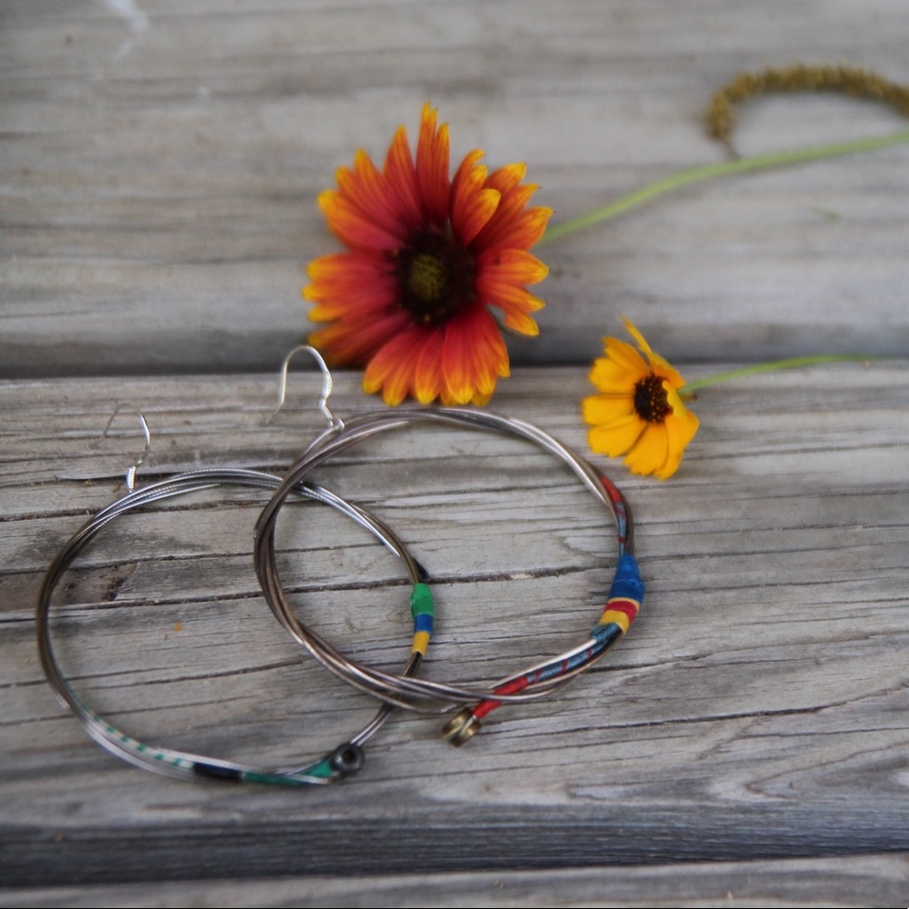 Upcycled Cello String Earrings