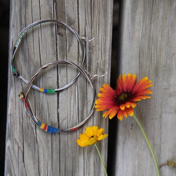 Upcycled Cello String Earrings - Picture 2 of 2