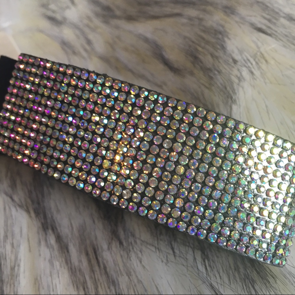 Velvet & rhinestones choker necklace - Picture 3 of 7
