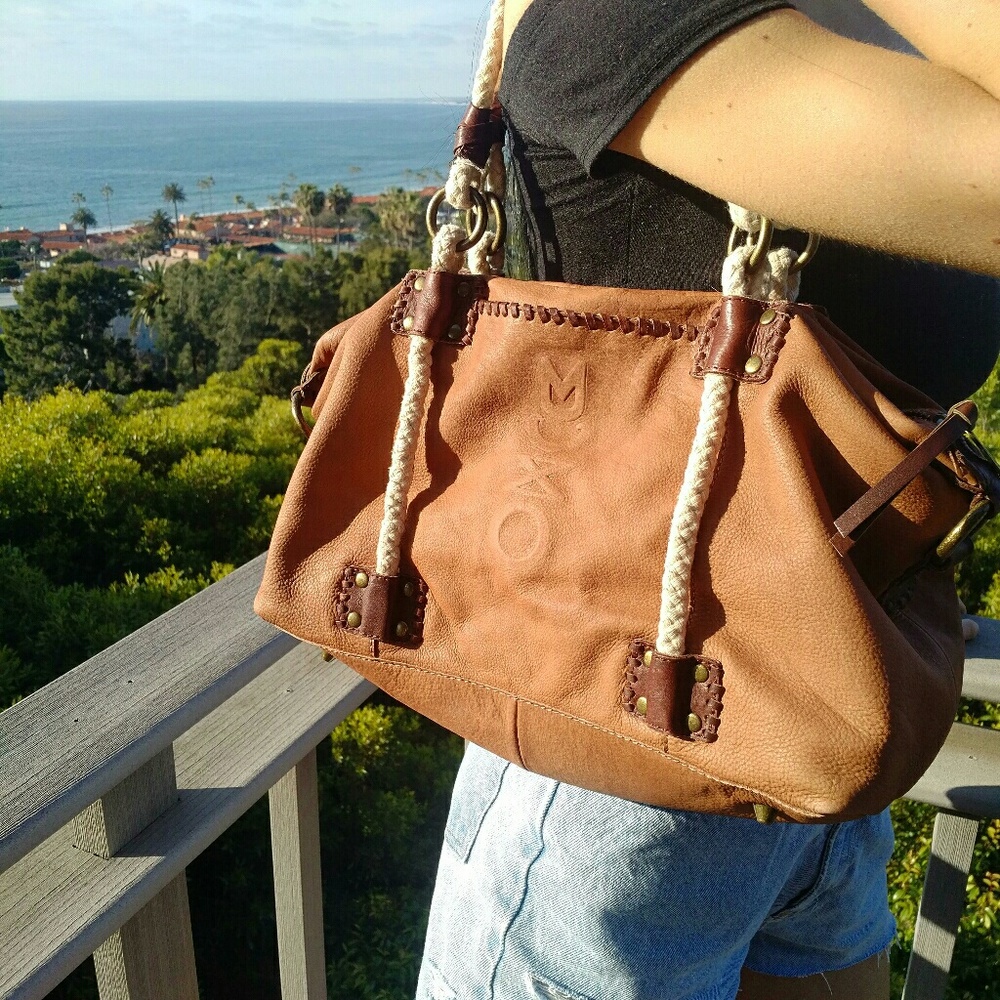 Muxo by Camila Alves Leather Satchel w Rope Detail