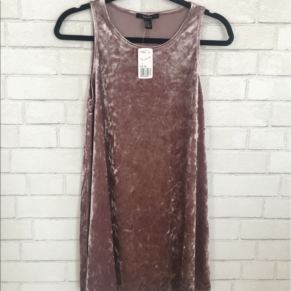 Forever 21 light pink velvet dress