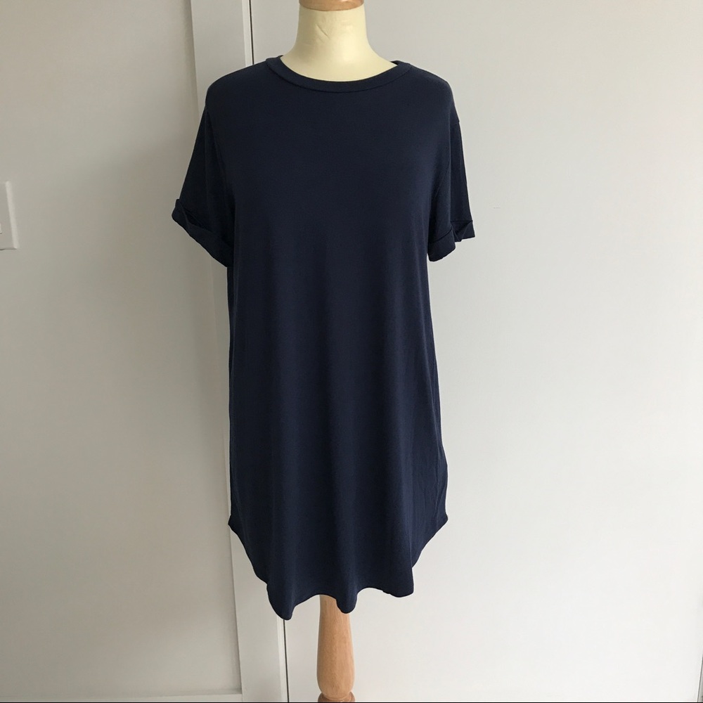 Cotton blue tee shirt dress