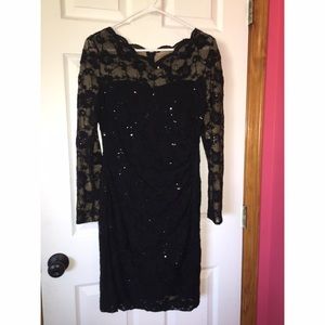 Ralph Lauren Women's Sheath Lace Sequin Dress