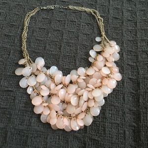 Gold with pink drops - Statement necklace