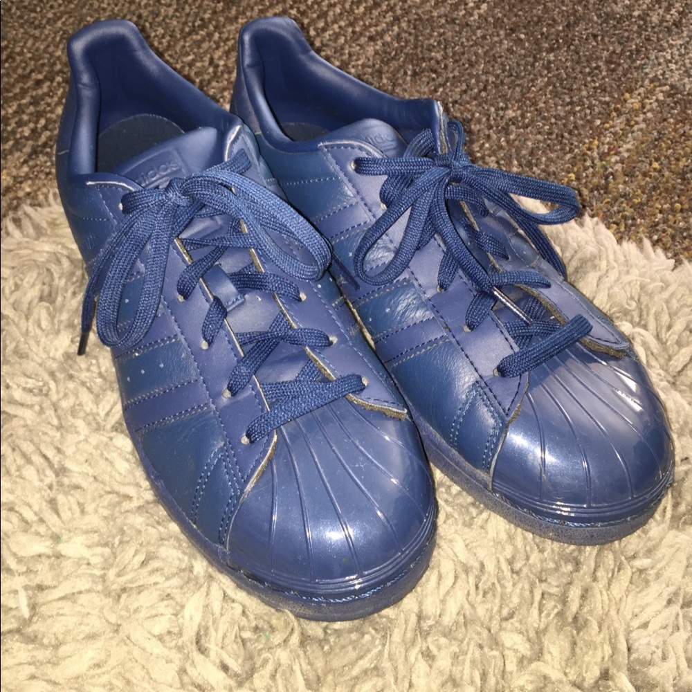 Blue Superstar Adidas size 8