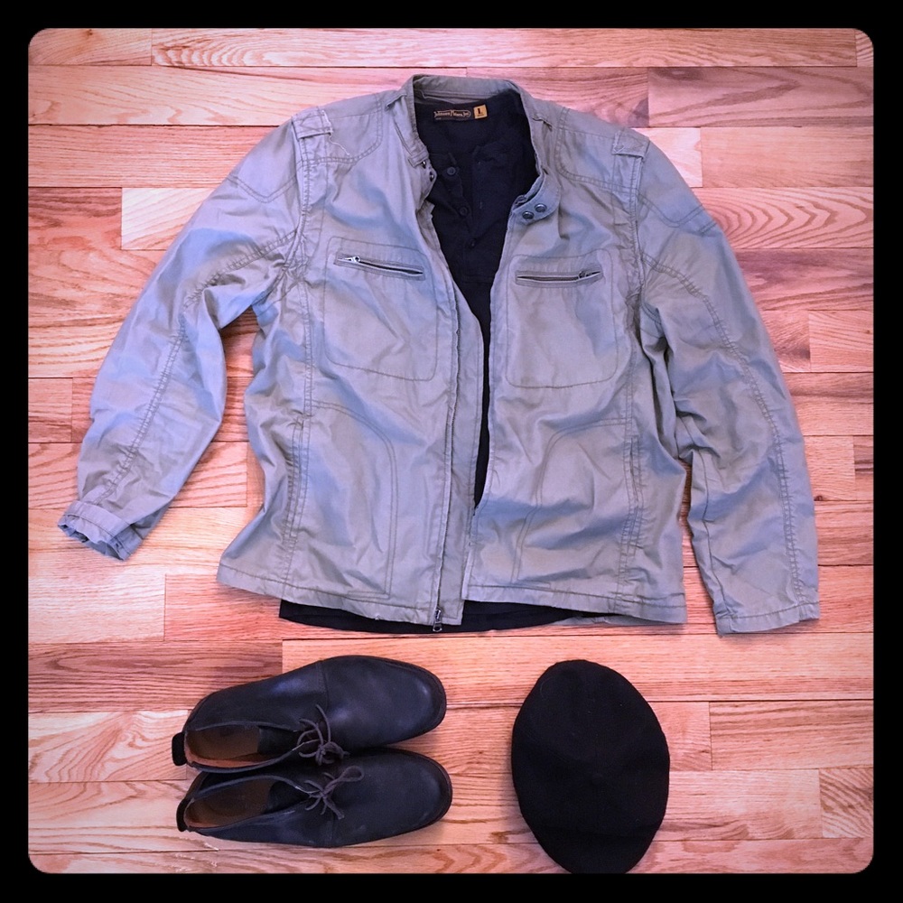 Guess Men's Canvas Motorcycle Jacket