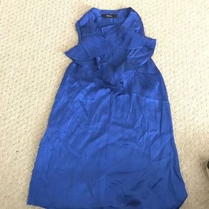 Express silk blue sapphire work top ruffle