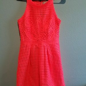 Anthropologie coral dress