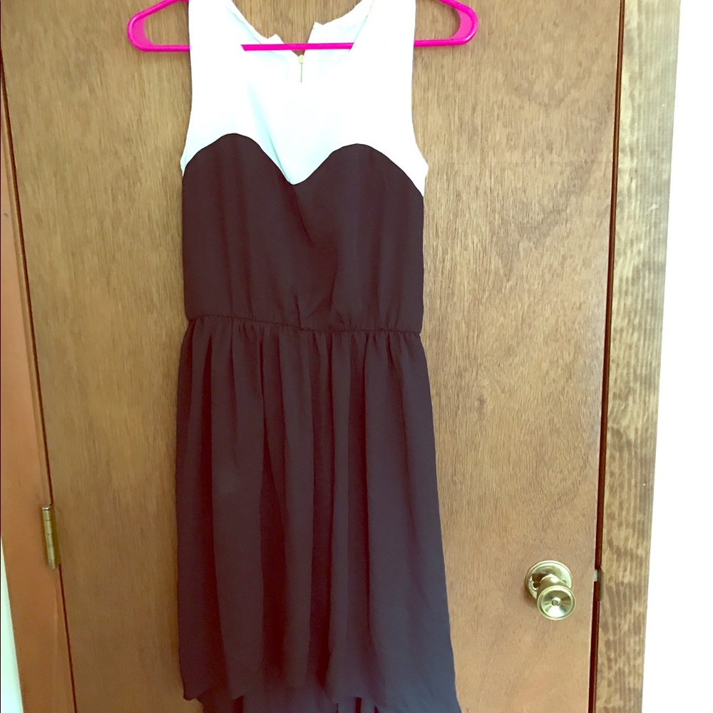 White on Black - Hi-Low Dress
