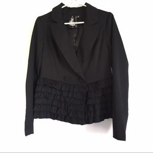 Twelve by twelve Los Angeles ruffled black blazer