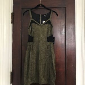 Express Gold and Black Bodycon Dress WT never worn