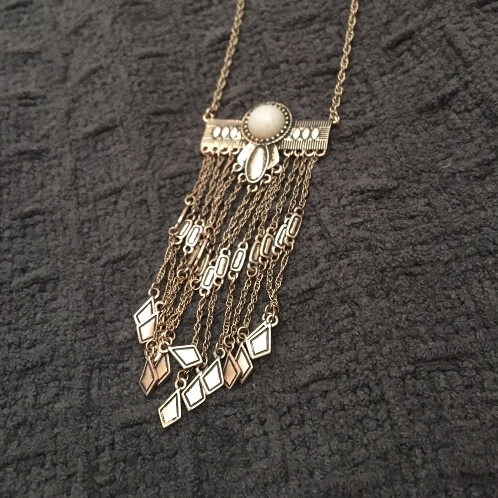 Tribal long chain necklace