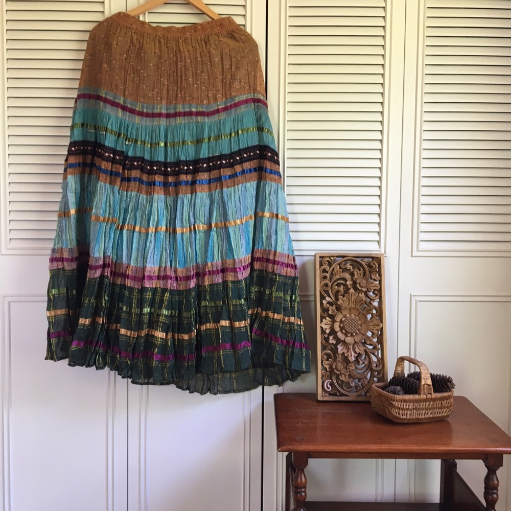 Coldwater Creek Bohemian Tiered Skirt