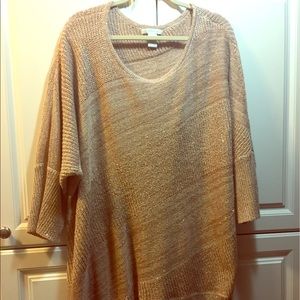 3/4 sleeve rose gold sparkle sweater