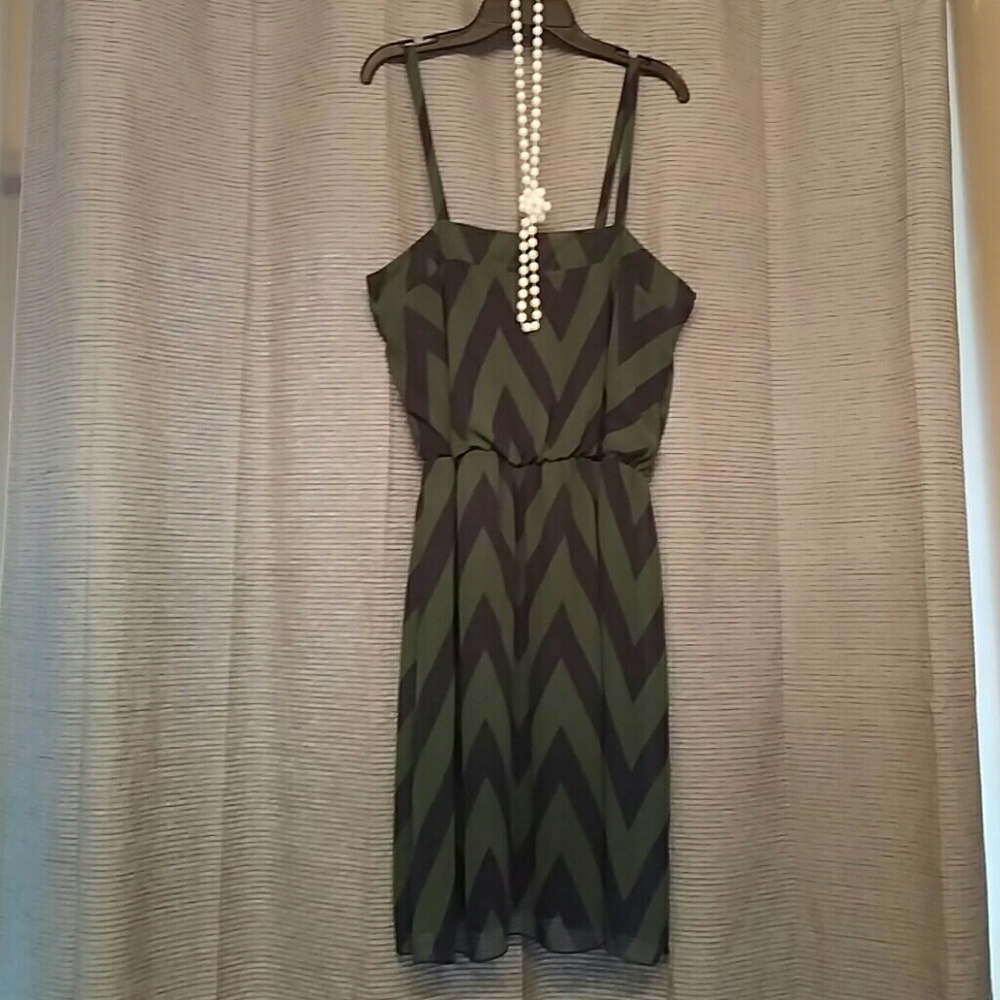 Blue & Green Chevron Dress