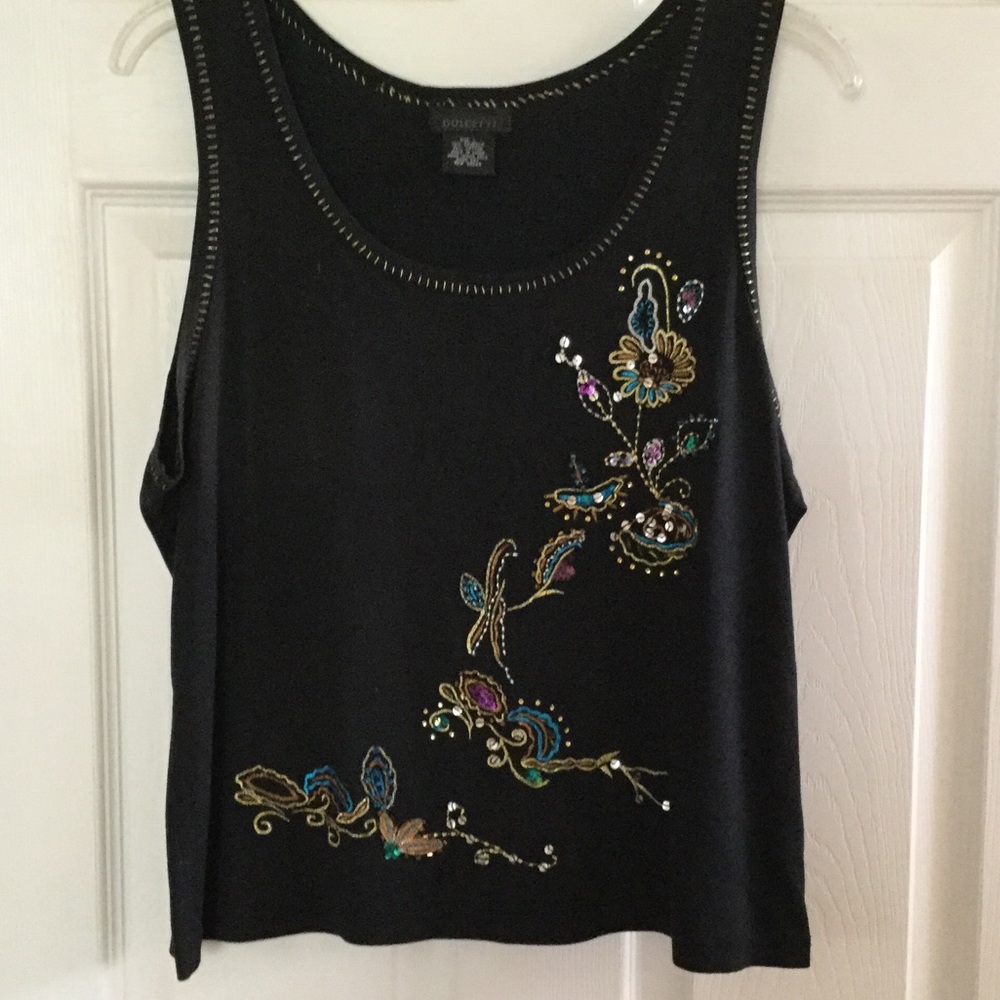 Sequined tank op