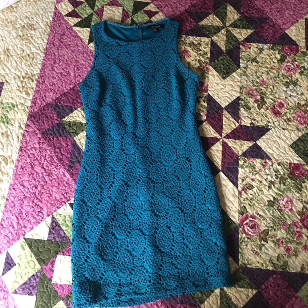Teal blue dress