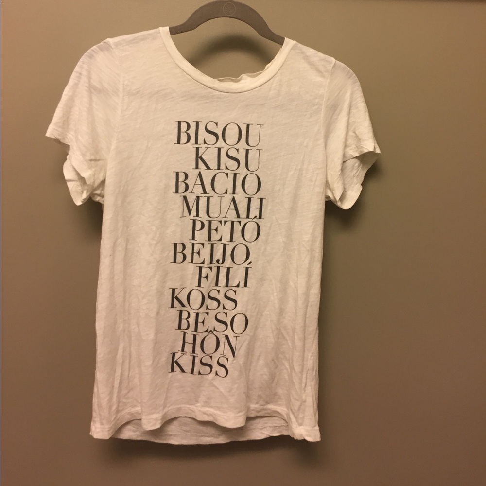 J. Crew kiss kiss bisou tee