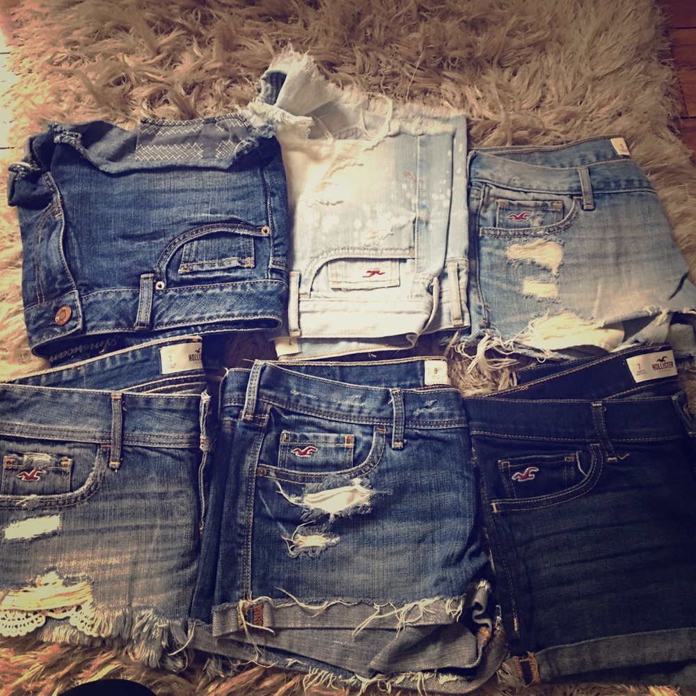 Six pairs Denim shorts