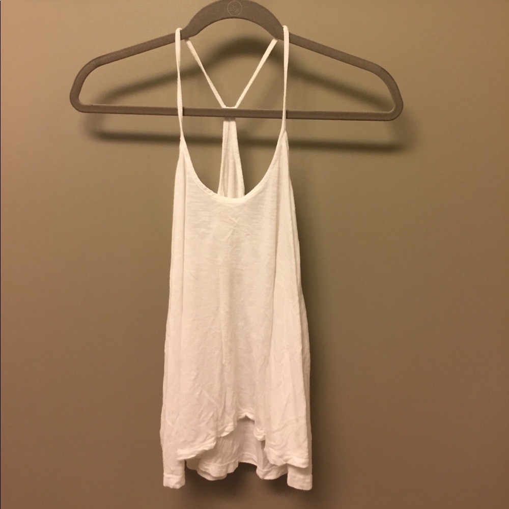 LF white t-back flowy tank