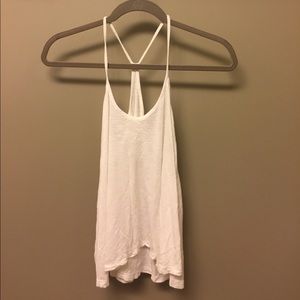 LF white t-back flowy tank