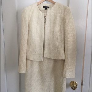 Brooks Brothers ivory boucle dress & blazer
