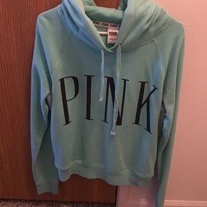 PINK light blue pullover hoodie