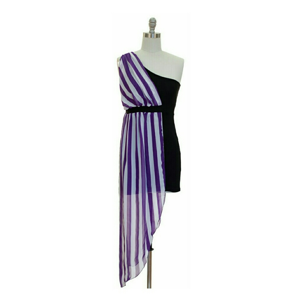 SALE!!! ONE SHOULDER CHIFFON DRESS