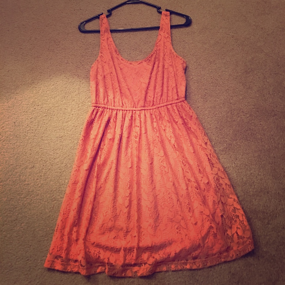 Peach forever 21 mini lace dress