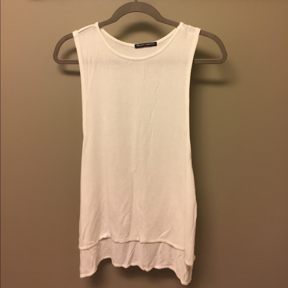 White open side tank top