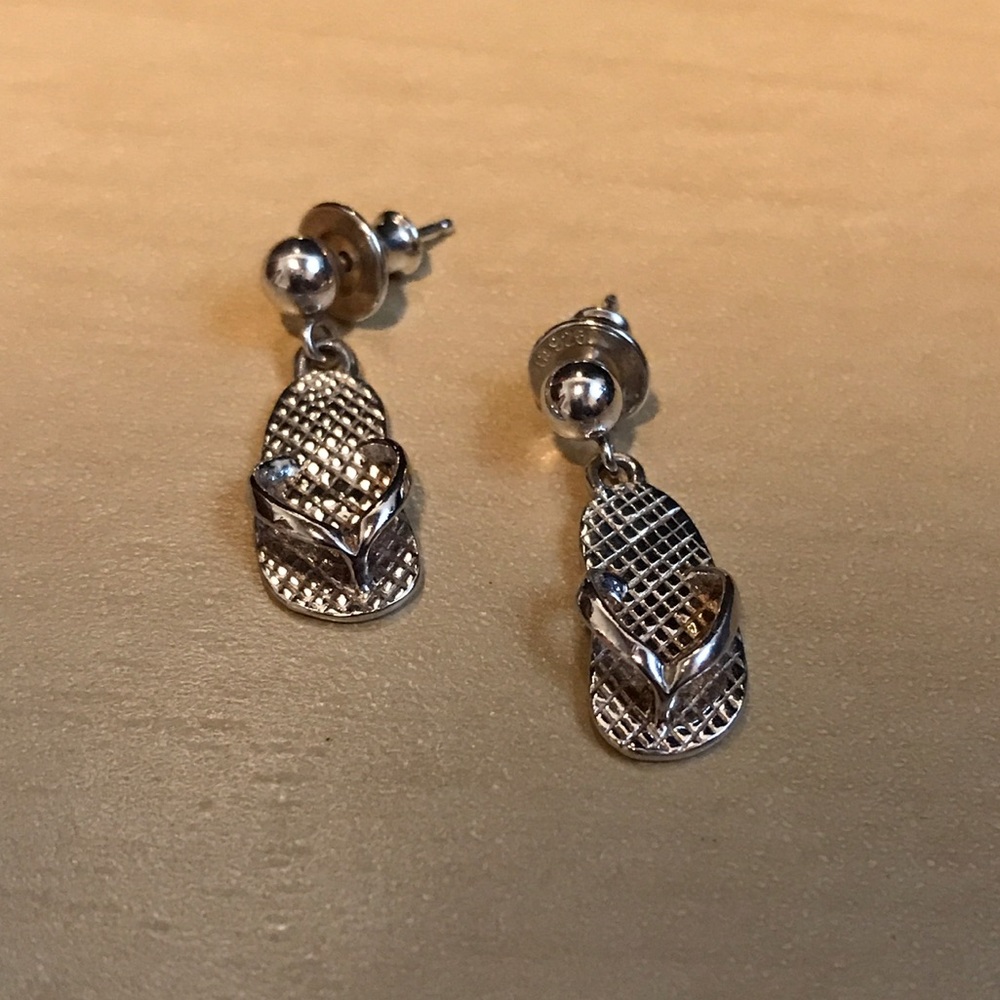 Sterling silver flip flop earrings