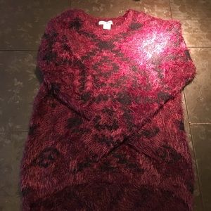 Aztec sweater maroon
