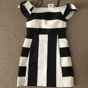 NWT topshop black and white off the shoulder dress