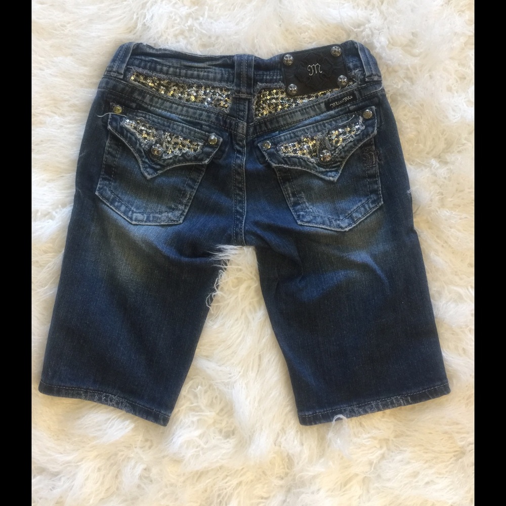 Miss Me Rhinestone Bling Bermuda Shorts size 25